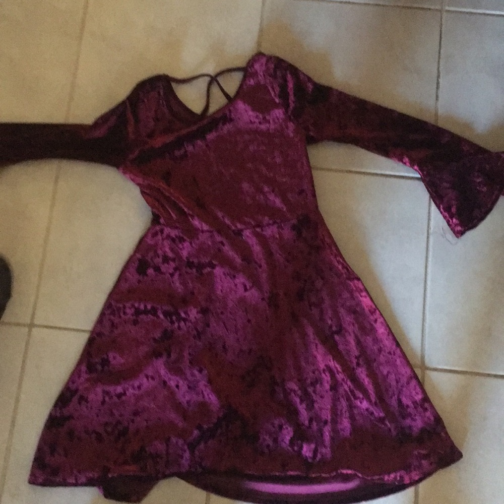 Maroon little girl dress